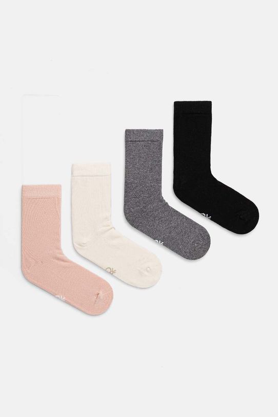 Čarape United Colors of Benetton 4-pack bez uzorka roza 6GRD07028.G.G.Seasonal