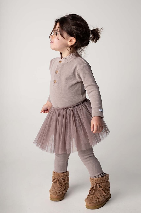 Donsje leggins copii Joline Leggings tricotaj maro 4080000.98.128