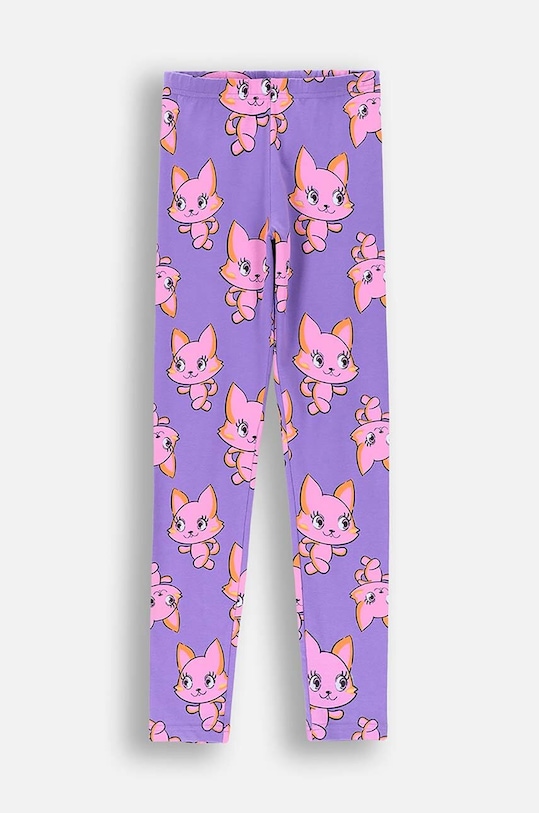 Coccodrillo legginsy dziecięce wzorzyste fioletowy ZC4122104VGA