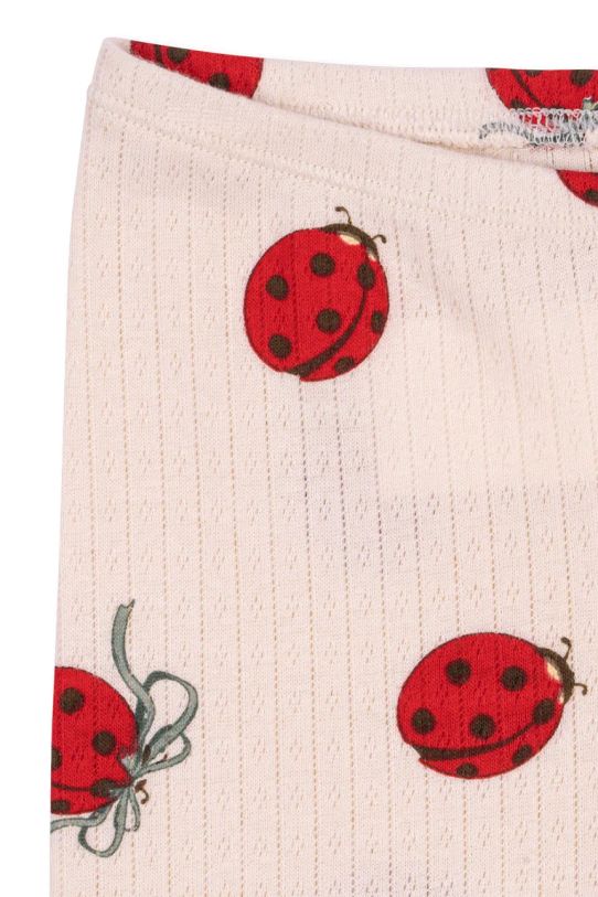 Dziewczynka Konges Sløjd legginsy bawełniane dziecięce MINNIE LADYBUG PANTS GOTS KS102206 beżowy