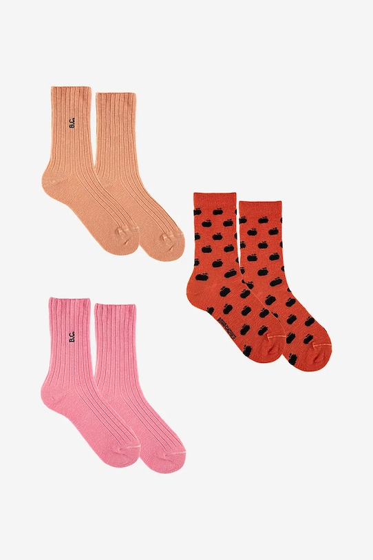 Dětské ponožky Bobo Choses 3-pack dlouhé ponožky oranžová 322EI002