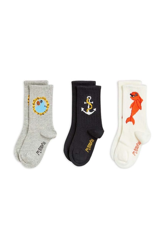 Mini Rodini skarpetki dziecięce Dolphin 3-pack skarpetki długie czarny 2466010400