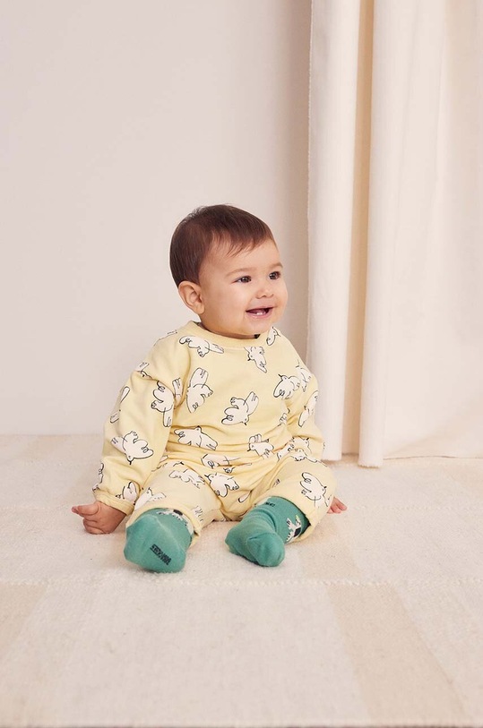 Chłopiec Bobo Choses legginsy niemowlęce Freedom Bird 224AB050 żółty