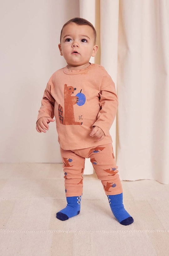 Dětské legíny Bobo Choses Hungry Squirrel pletenina oranžová 224AB055