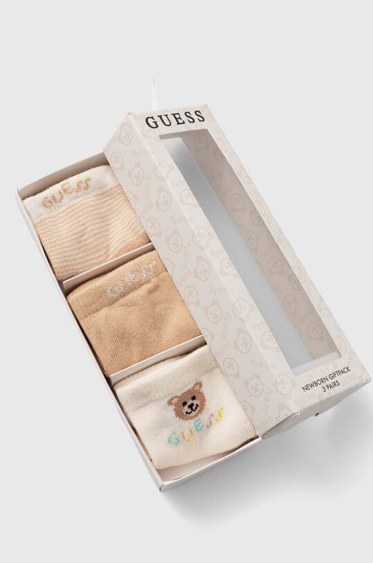 Băieți Guess sosete bebe 3-pack H4YZ07.Z3G10.9BYH bej