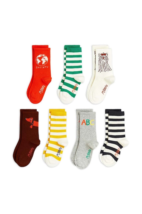 Mini Rodini sosete copii 7-pack sosete lungi multicolor 2476011200