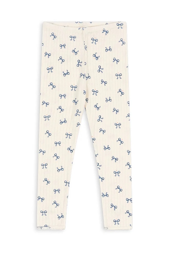Dětské bavlněné legíny Konges Sløjd MINNIE PANTS GOTS pletenina bílá KS102058