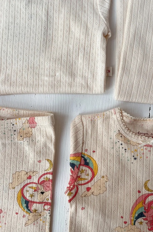 Dječje pamučne tajice Konges Sløjd MINNIE PANTS GOTS KS102058 bež