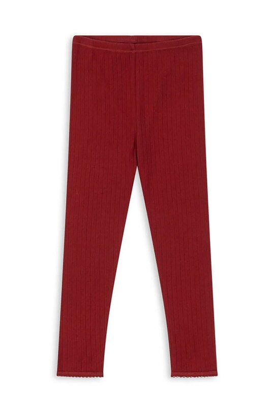 Konges Sløjd leggins din bumbac pentru copii MINNIE PANTS GOTS bumbac rosu KS102058