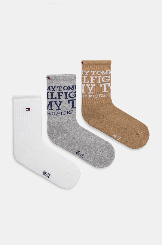 Tommy Hilfiger skarpetki dziecięce 3-pack skarpetki długie brązowy 701229869.9BYH