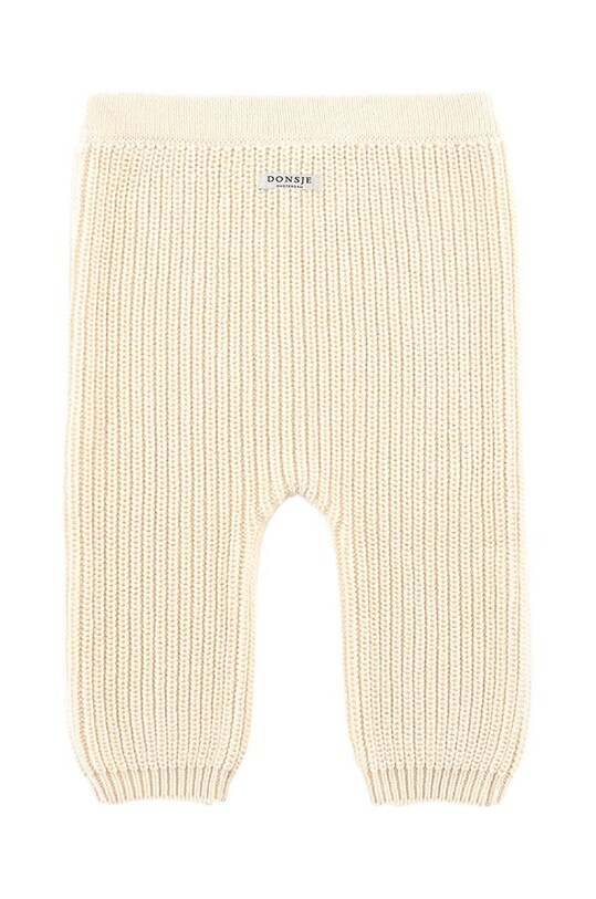 Băieți Donsje leggins din bumbac pentru bebeluși Luca Trousers 4090300. bej