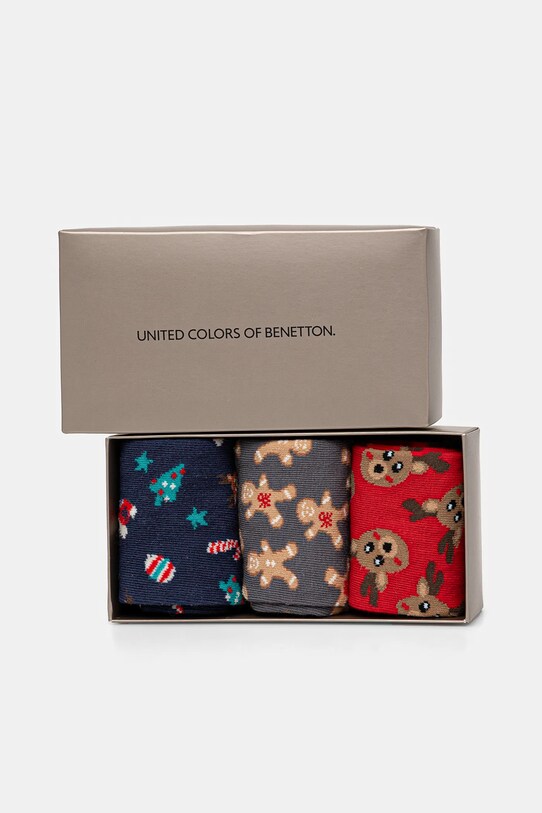 Хлопчик Шкарпетки United Colors of Benetton 3-pack 6AO30703W.K.G.Seasonal червоний
