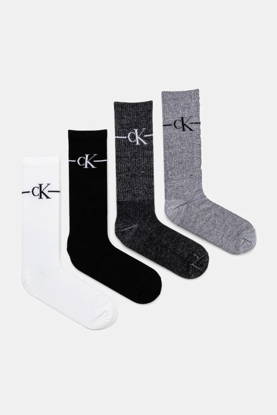 Calvin Klein Jeans skarpetki 4-pack melanż czarny 701229454