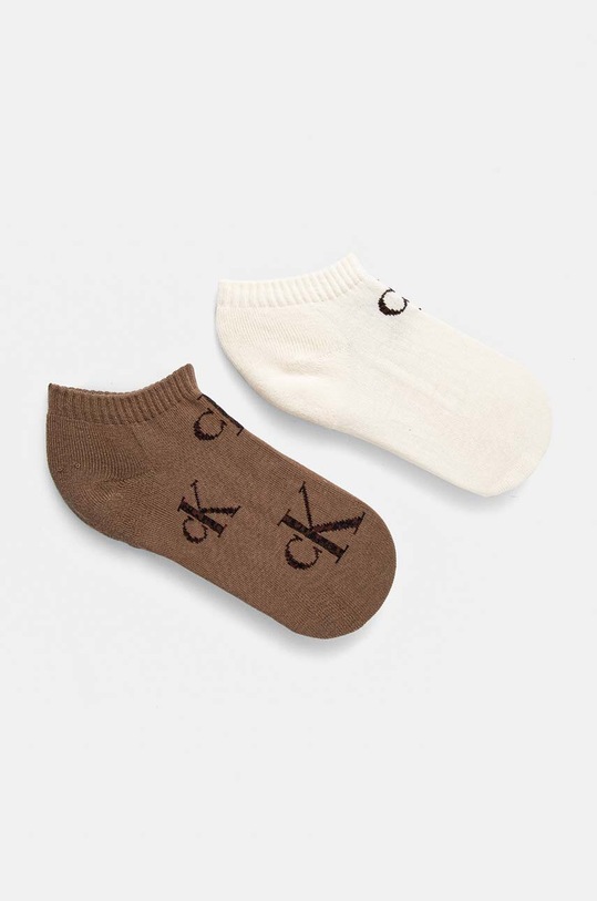 Calvin Klein Jeans skarpetki 2-pack skarpetki krótkie brązowy 701229459