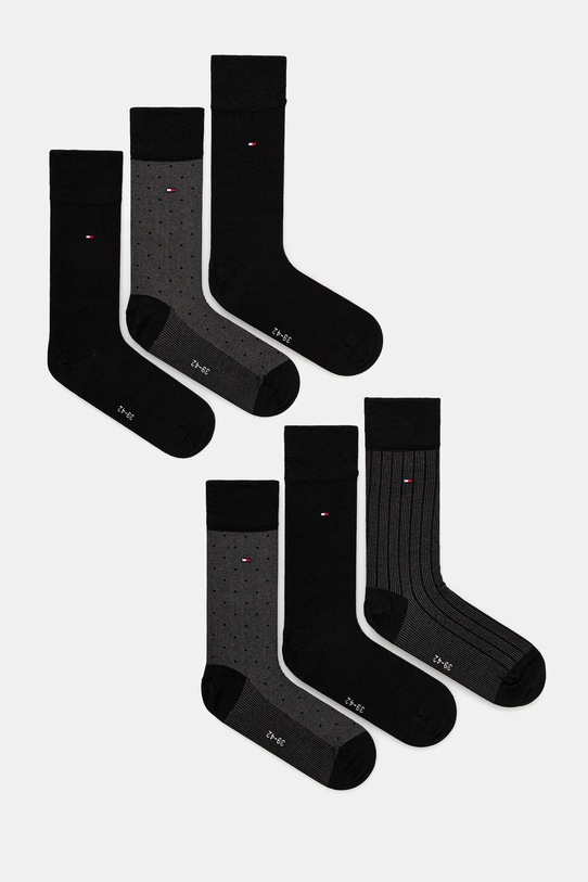 Шкарпетки Tommy Hilfiger 6-pack гладкий чорний 701229781