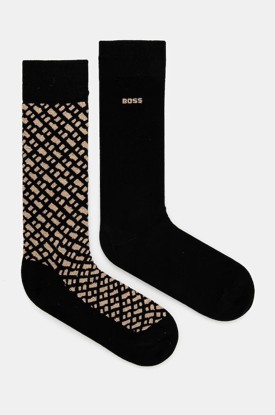 Ponožky BOSS 2-pack hladký černá 50524316