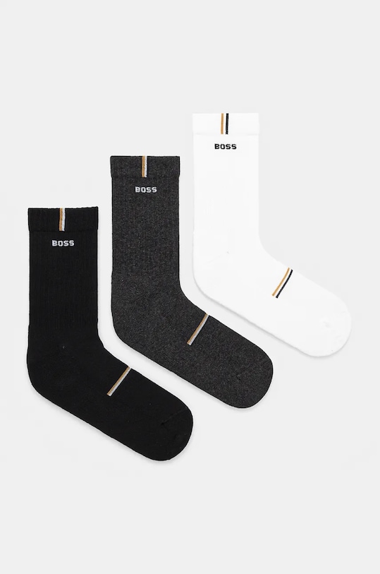 Čarape BOSS 3-pack visoke čarape crna 50524324