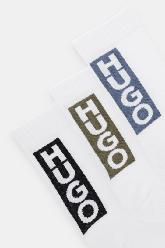 HUGO skarpetki 3-pack 3P QS BACK LABEL CC 50521068 biały AW25