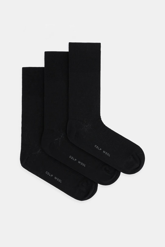 Vunene čarape CDLP 3-pack bez uzorka crna MSO006112303