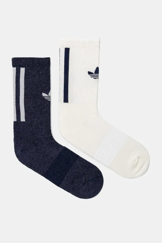 Шкарпетки з домішкою вовни adidas Originals 2-pack довгі шкарпетки темно-синій IX7613