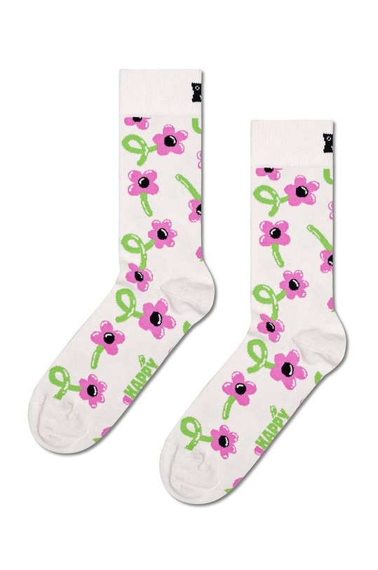 Ponožky Happy Socks Balloon Flower Sock dlouhé ponožky bílá P001555