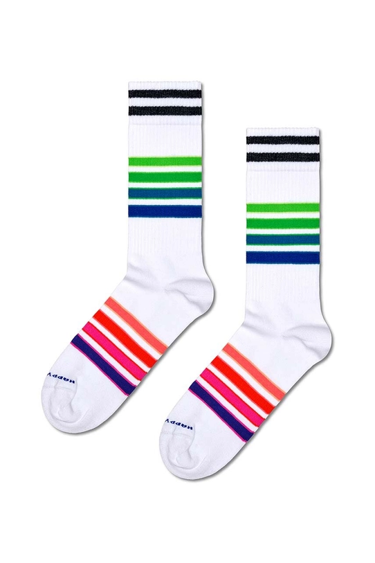 Ponožky Happy Socks Street Stripe Sneaker Sock dlhé ponožky biela P000708