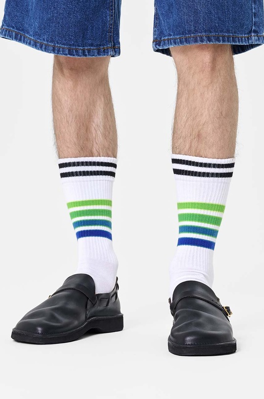 Oblečení Ponožky Happy Socks Street Stripe Sneaker Sock P000708 bílá