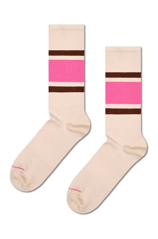 Happy Socks skarpetki Simple Stripe Sneaker Sock skarpetki długie beżowy P001608