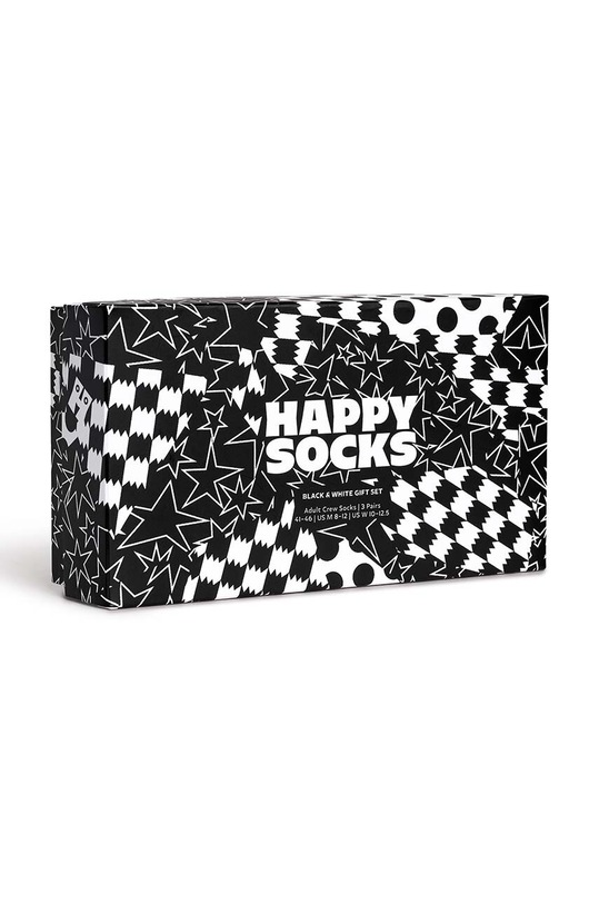 Ponožky Happy Socks 3-Pack Black And White Gift Set P001722