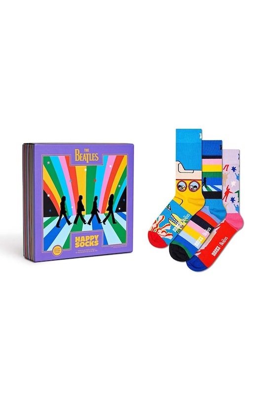Ponožky Happy Socks Beatles 3-Pack Socks Gift Set 3-pack dlouhé ponožky vícebarevná P002219