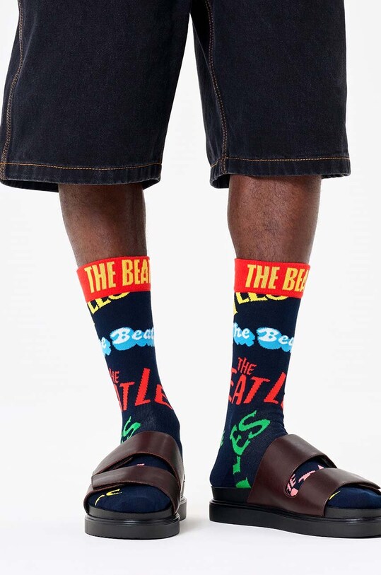 Happy Socks calzini Beatles In The Name Of Sock BEA01.6504 blu navy AW24