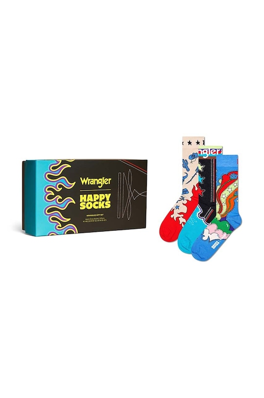Ponožky Happy Socks Wrangler 3-Pack Wrangled Gift 3-pack dlouhé ponožky vícebarevná P002273