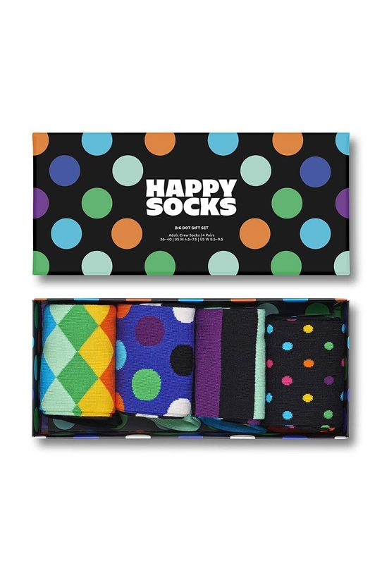 Nogavice Happy Socks 4-Pack Black Week Big Dot Visoke nogavice pisana SXBDO09.0100