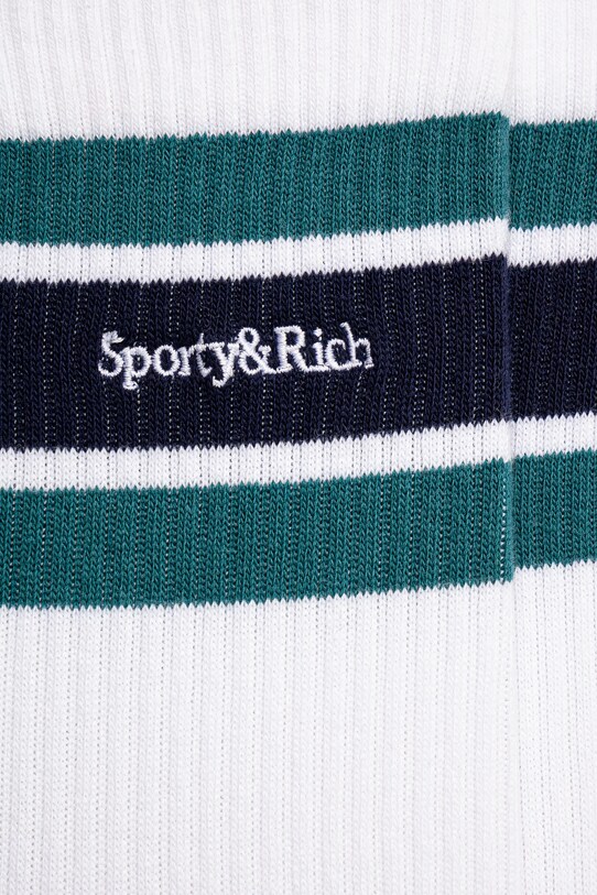 Sporty & Rich calzini Serif Logo Striped AC004516300WH27 bianco AW24