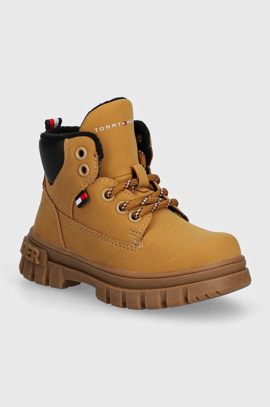 Dětské zimní boty Tommy Hilfiger imitace kůže hnědá T1X5.33705.