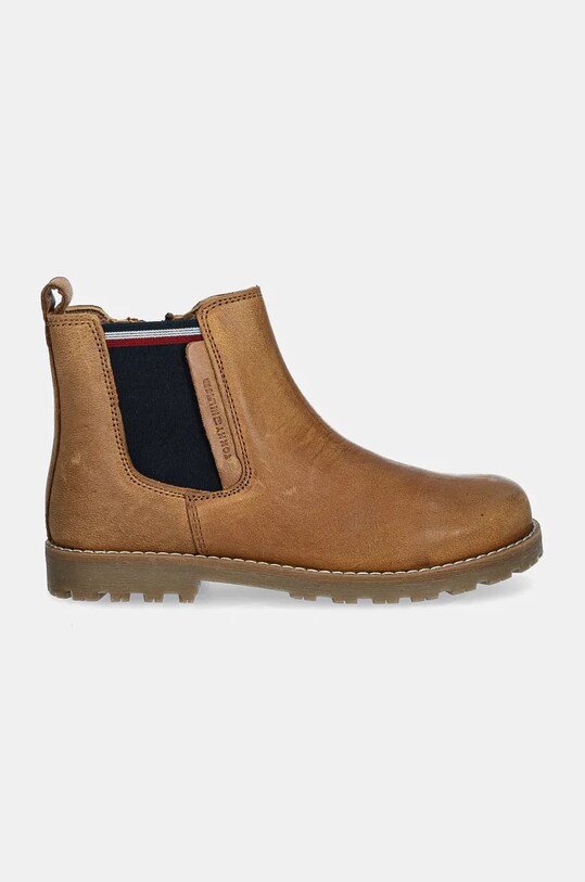 Дитячі шкіряні зимові черевики Tommy Hilfiger T1X5.33700.30.34 коричневий AW24