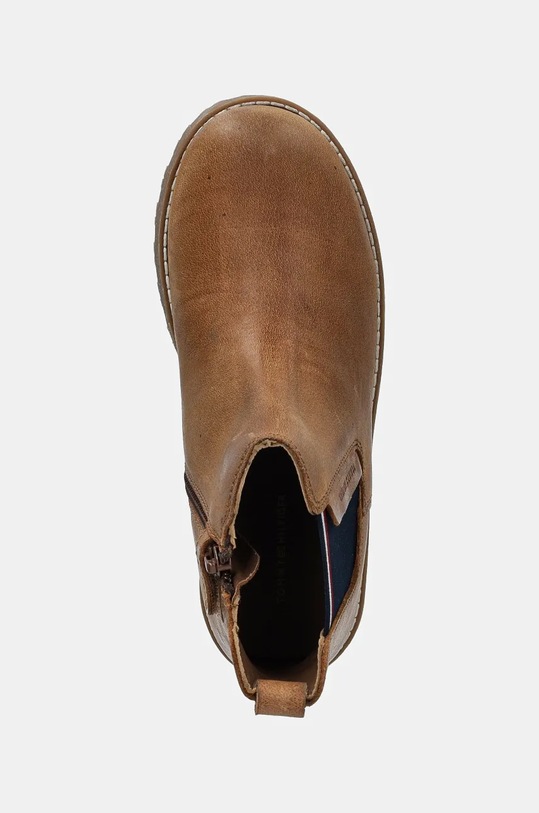 Detské zimné kožené topánky Tommy Hilfiger hnedá T1X5.33700.30.34