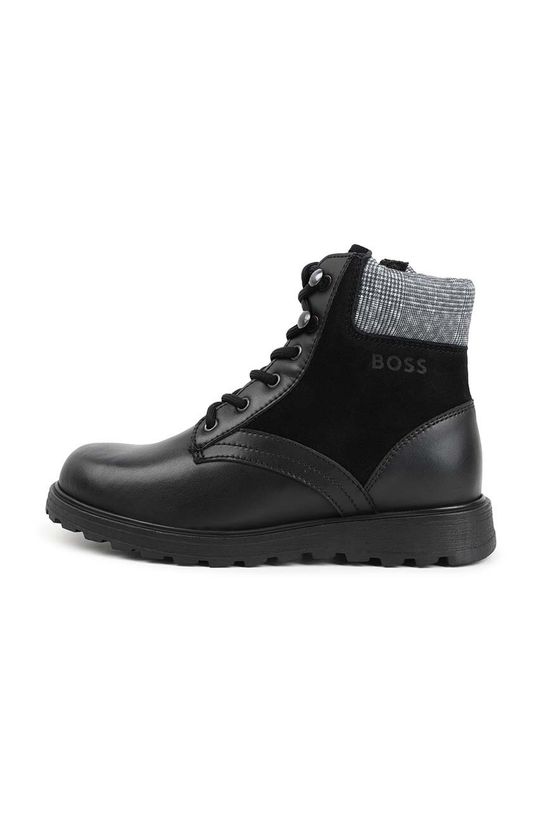 Detské zimné kožené topánky BOSS čierna J51319.36.40