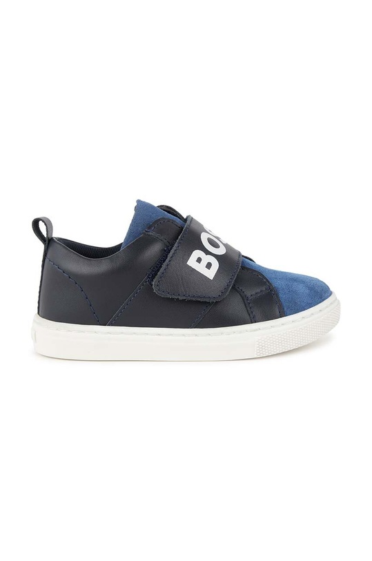 Kojenecké kožené sneakers boty BOSS J51342.20.21 námořnická modř AW24