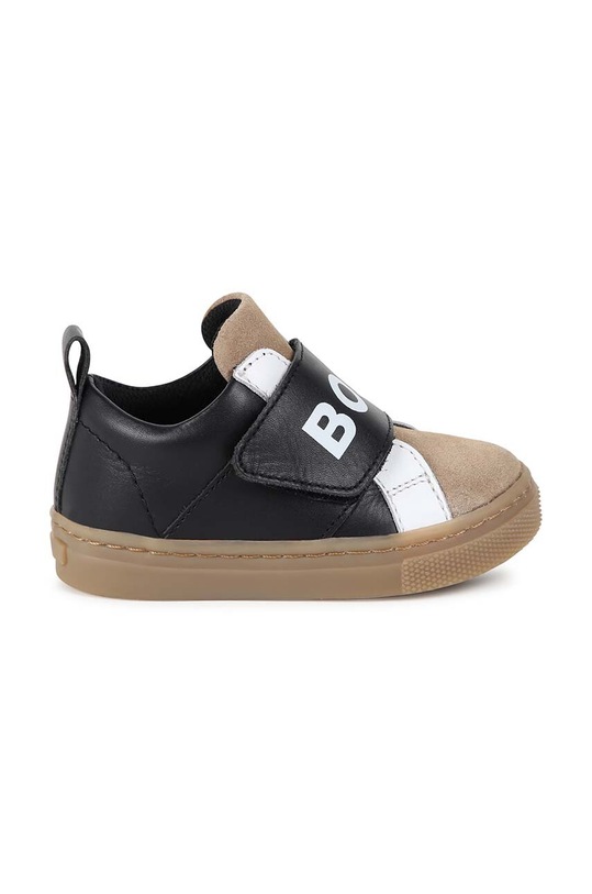 Kojenecké kožené sneakers boty BOSS J51342.20.21 černá AW24
