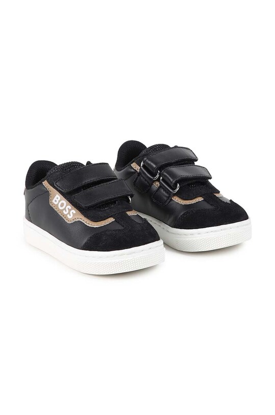 Детские кожаные кроссовки BOSS замш чёрный J51346.22.30