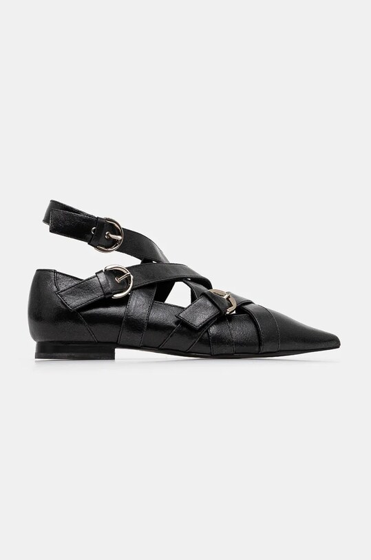 Kožené balerínky Pinko Giani SD0103.P042.Z99 čierna AW24