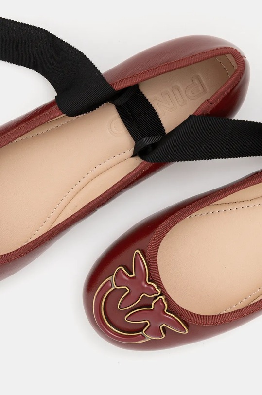 Pinko balerini de piele Gioia SD0111.P043.CR8 burgundia