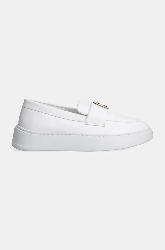 Furla mocasini de piele Loafer YI08SPT.BX3245.01B00 alb AW24