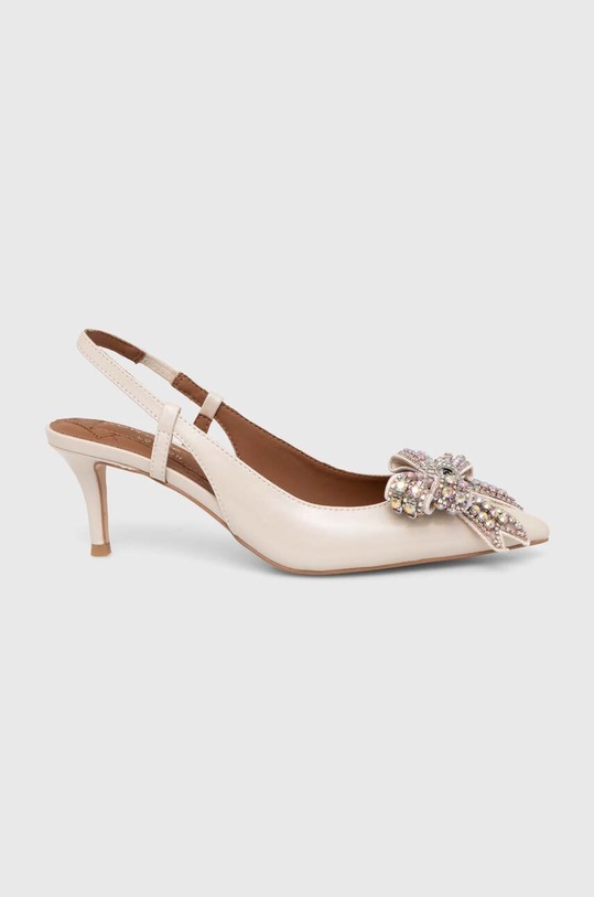 Kurt Geiger London stilettos de piele Belgravia Bow Sling 621744109.BONECOMB bej AW24