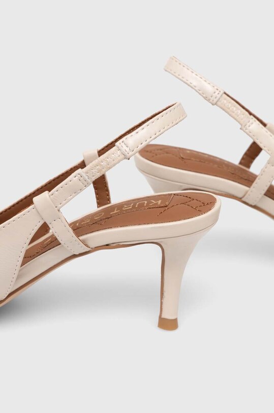 Kurt Geiger London stilettos de piele Belgravia Bow Sling bej 621744109.BONECOMB