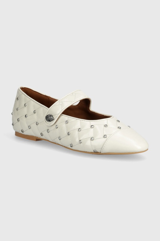 Kožené baleríny Kurt Geiger London Orbit Ballet Flat béžová 2658041309.BONE
