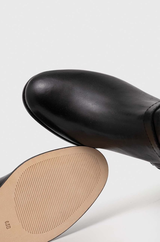 Kožené čižmy Lauren Ralph Lauren Brooke Tall čierna 802937804001.001