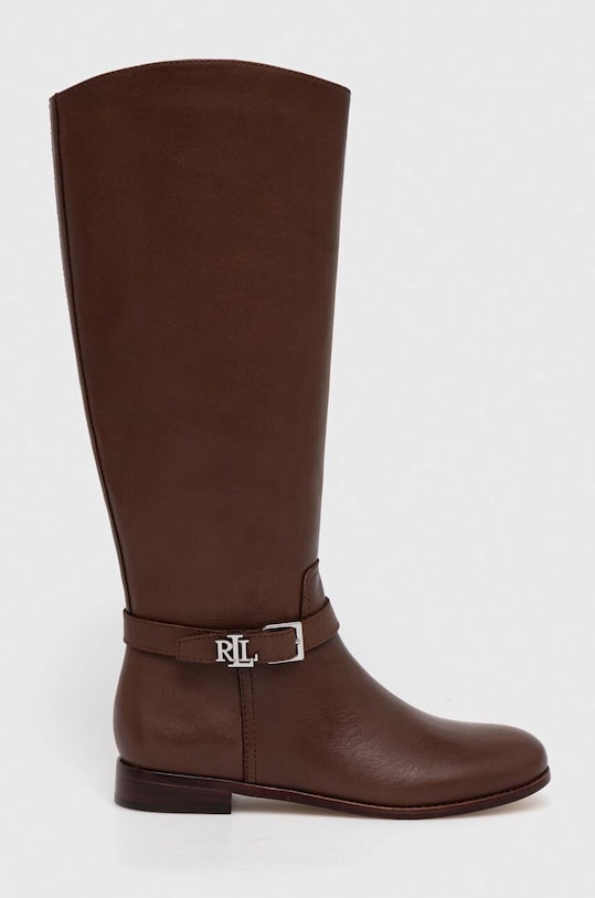 Lauren Ralph Lauren kozaki skórzane Brooke Tall 802937804003.200 brązowy AW24