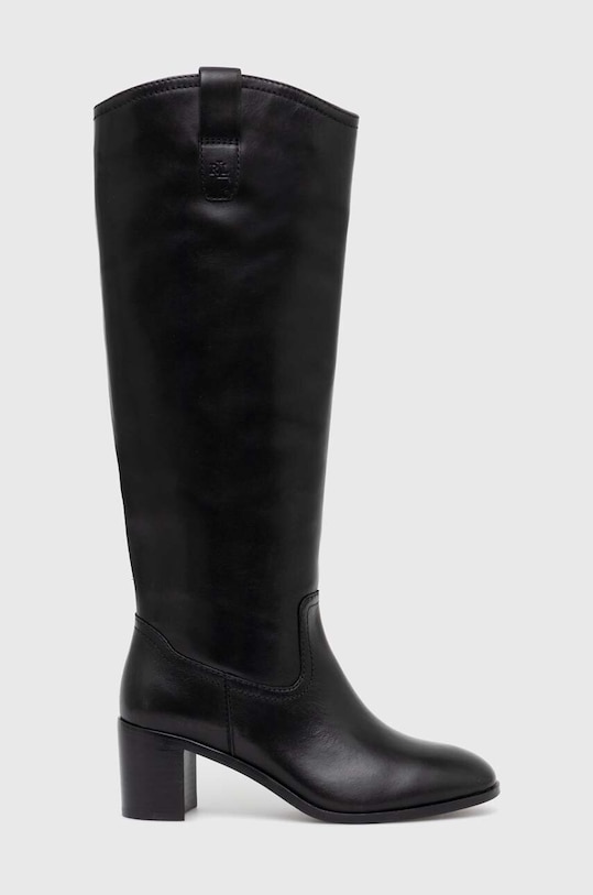 Lauren Ralph Lauren kozaki skórzane Carla 802937812001.001 czarny AW24